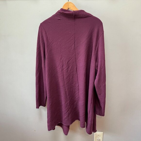 NEW Lane‎ Bryant Open Front Eggplant Cardigan- Size 18/20 - Picture 3 of 6